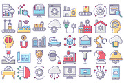 Digitalization and Industry Ions, an Outline Icon by Vector Portal (Thumbnail 2 of 5)