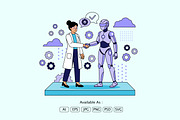 Ai & Human Cooperation Illustration, a Person Illustration by Partikusi Design (Thumbnail 2 of 3)