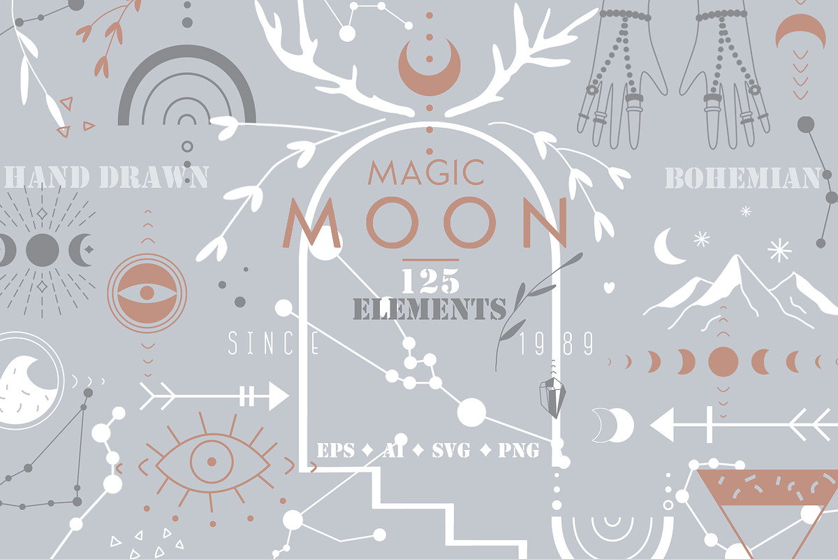 'MAGIC MOON' VECTOR SET, a Graphic by Luna Dreams (Photo 1 of 9)