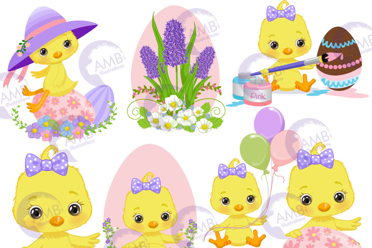 Easter chicks triple pack AMB-2722, an Illustration by AMBillustrations (Photo 2 of 7)