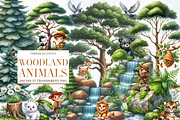 Watercolor Woodland Animals Clipart, an Illustration by Designworld (Thumbnail 1 of 5)
