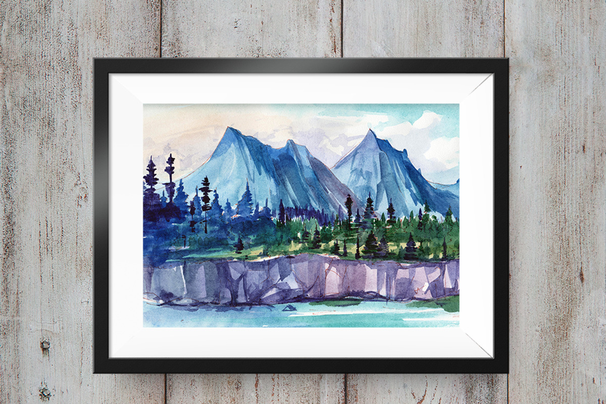 Watercolor mountains, an Illustration by Aksol (Photo 4 of 5)