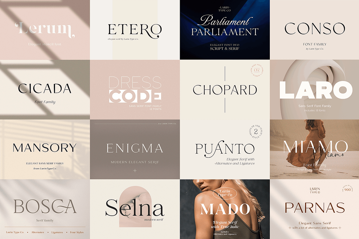 Exclusive Font Bundle, a Sans Serif Font by Larin Type Co. (Photo 4 of 15)