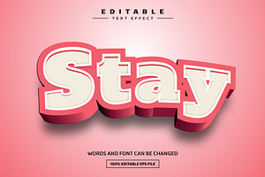 Stay 3D Editable Text Effect