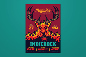 Hell Deer Illustrated Flyer, a Flyer Template by ashenterprise
