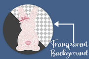 White Lace Bunny Coquette Bow Png, an Illustration by Canvas Craft (Thumbnail 2 of 7)