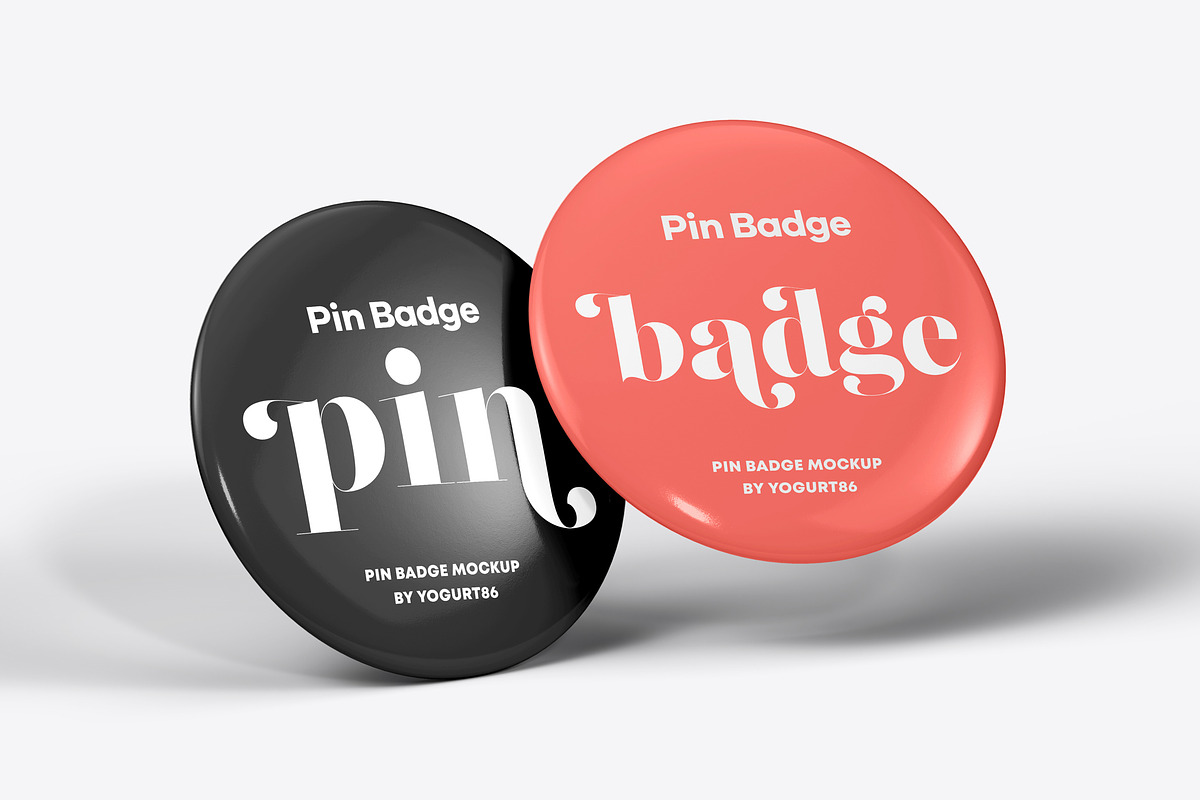Pin Badge Mock-up, a Merchandise Mockup by Yogurt86 (Photo 9 of 16)