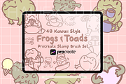Cute Frogs & Toads Procreate Stamps, a Brush Add-On by HalieKStudio (Thumbnail 1 of 8)