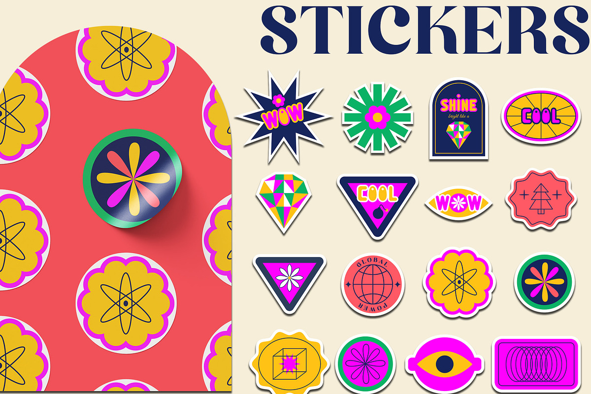 Retro Groovy Hippie Bundle, an Object Graphic by Sofico (Photo 13 of 35)