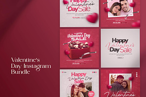 Valentine's Day Social Media Bundle, a Social Media Template by Saman Osama