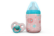 Baby Bottle and Pacifier Vol2 Mockup, a Product Mockup by PixelMockup (Thumbnail 8 of 17)