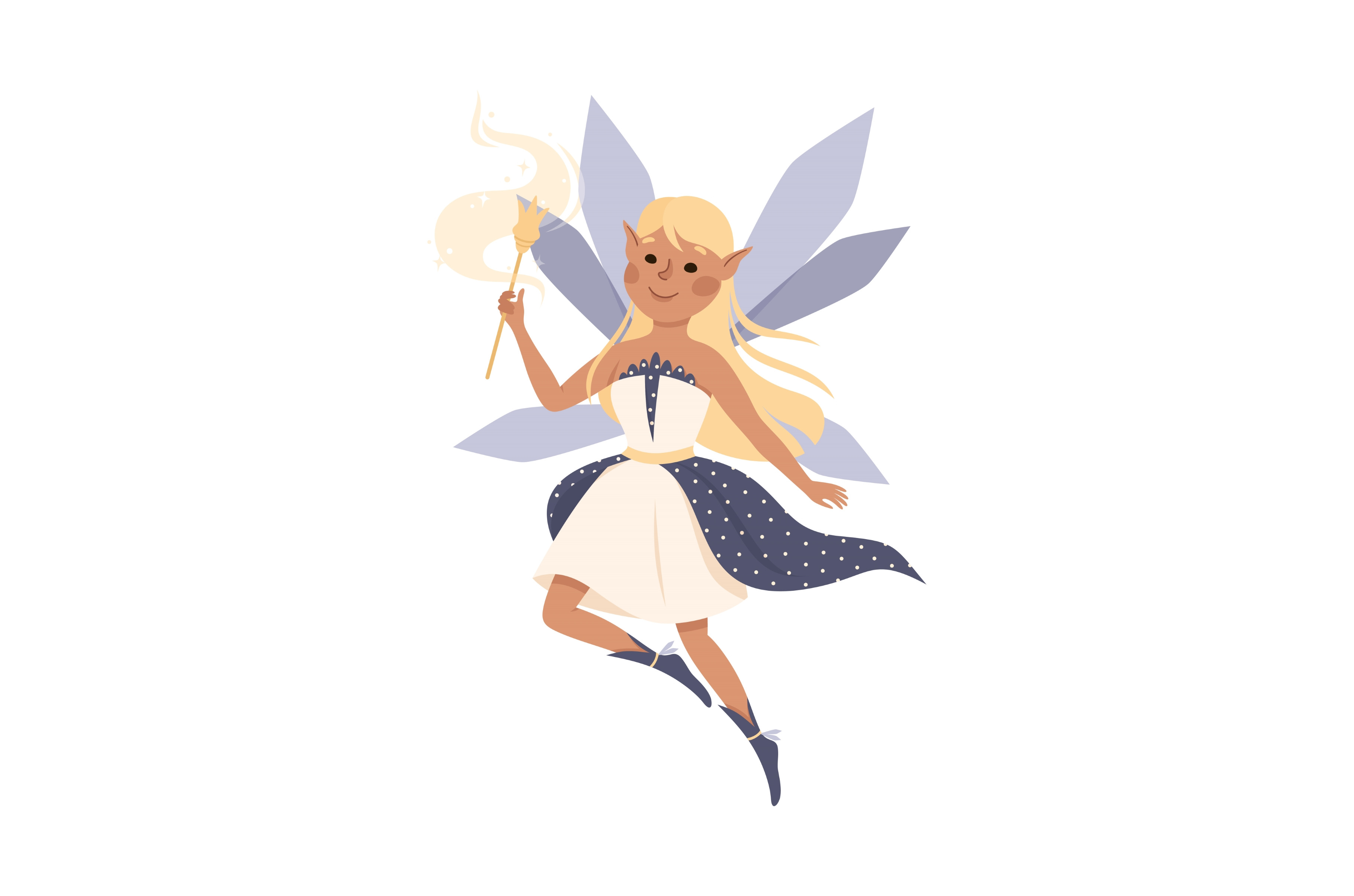 Cute Girl Fairy Flying With Wings by Topvectors  Creative Market