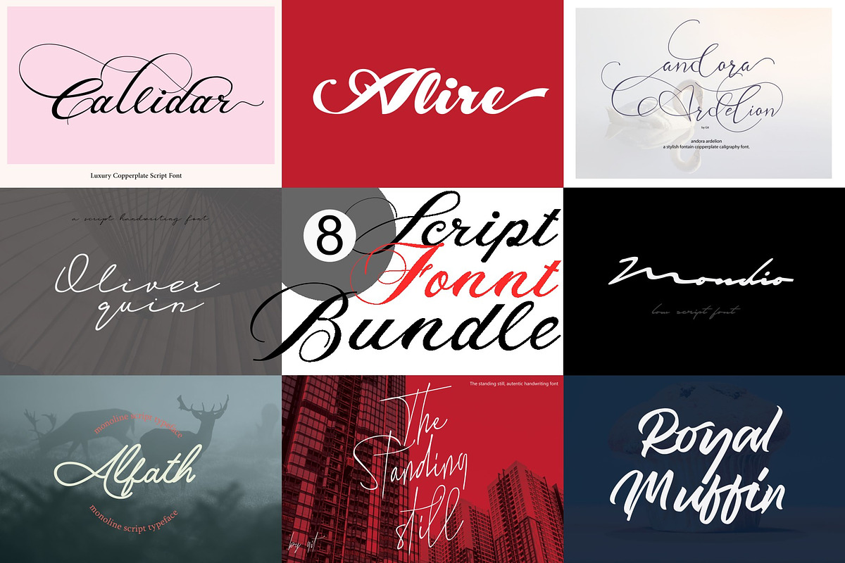 8 SCRIPT FONT BUNDLE, a Script Font by Gittype (Photo 2 of 2)