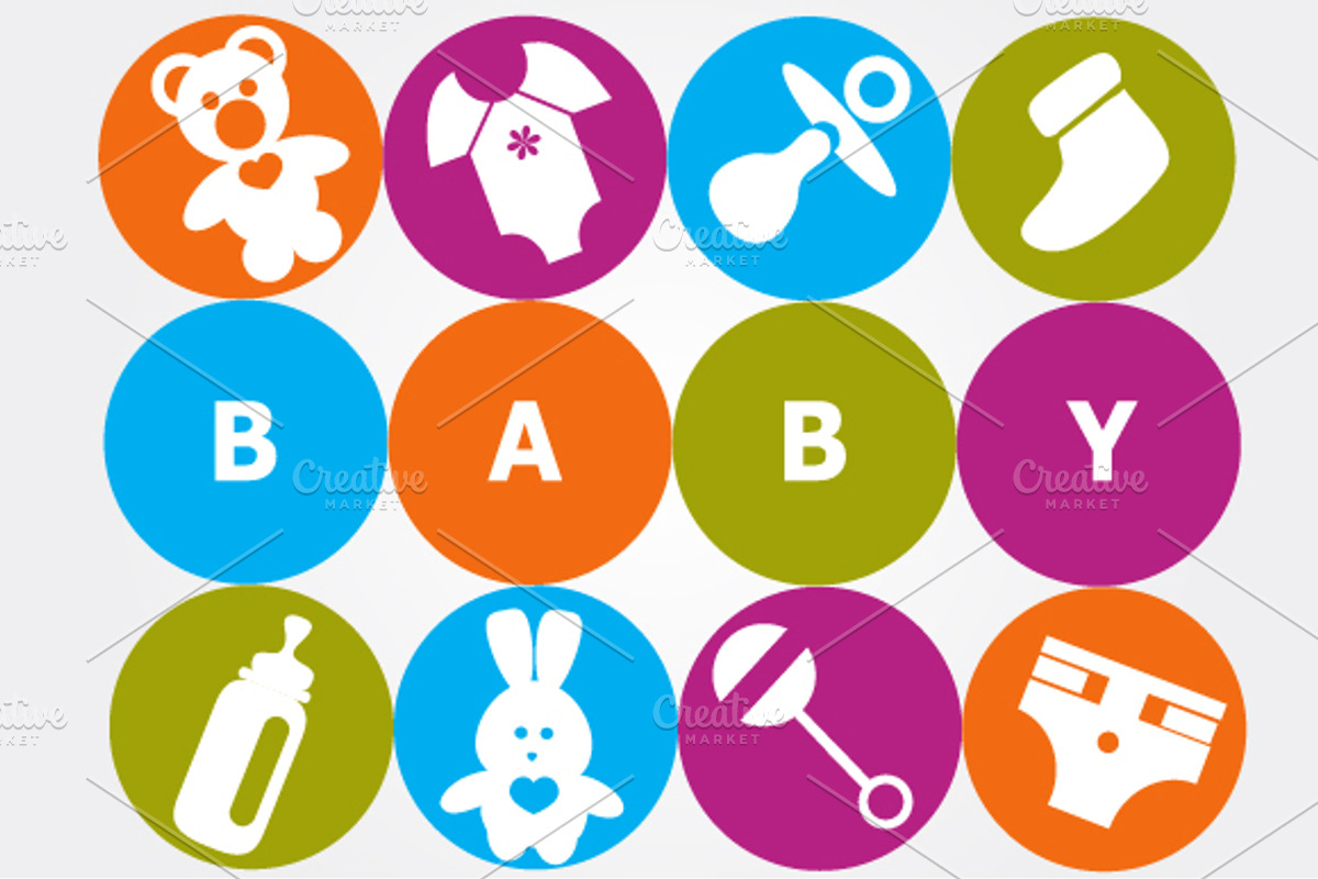 Baby icons vector set, an Illustration by zoya (Photo 1 of 3)