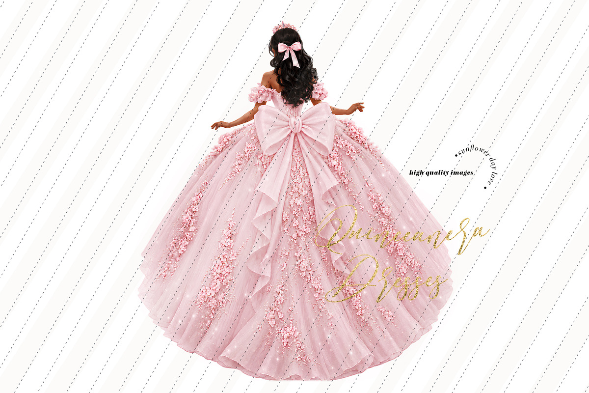 Blush Pink Tan Skin Princess Clipart, a Person Illustration by Sunflower Day Love (Photo 3 of 3)