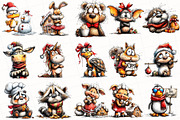 Quirky Christmas Animals Clipart, an Illustration by OK Design (Thumbnail 3 of 6)