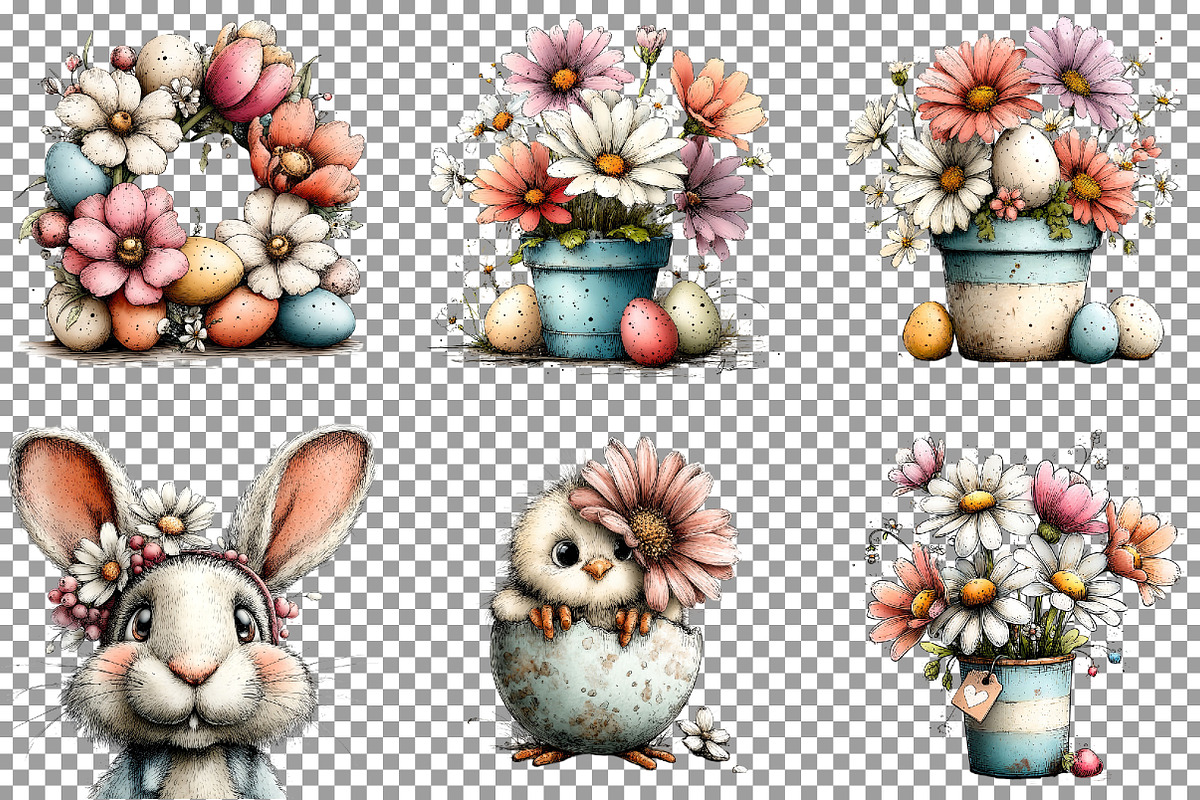 Watercolor Spring Easter Clipart, an Illustration by Sublimation Artist (Photo 3 of 7)