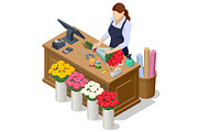 Isometric florist wrap rose bouquet, a Person Illustration by Golden Sikorka (Thumbnail 1 of 3)