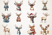 Quirky Christmas Reindeer Clip Arts, an Illustration by RobertsArt (Thumbnail 4 of 7)