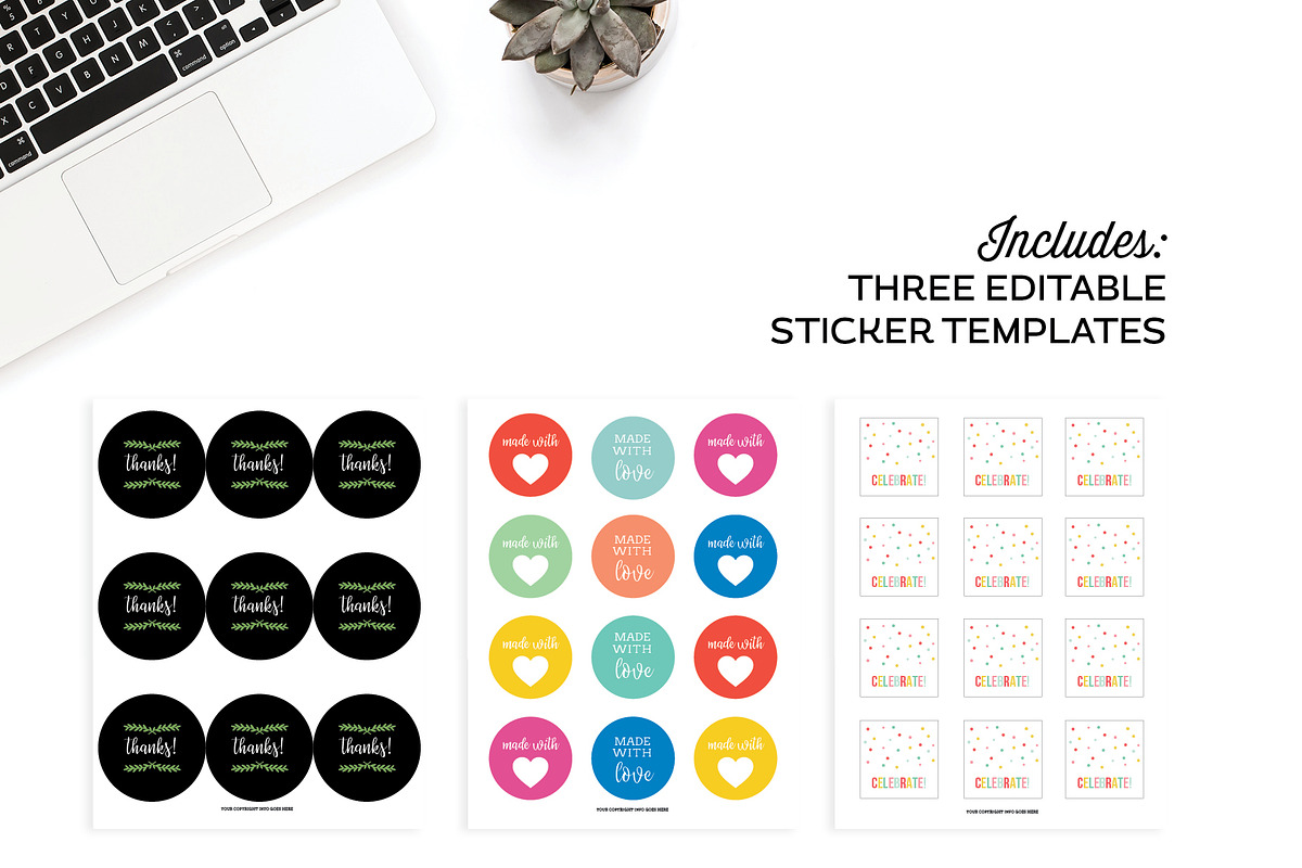 Sticker Templates for InDesign, a Templates & Theme by Michelle Hickey Design (Photo 1 of 5)