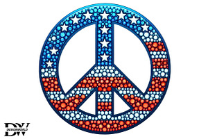 Patriotic Peace Sign Independence, an Illustration by Designworld