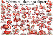 Whimsical Summer flamingo clipart, an Illustration by Designworld (Thumbnail 1 of 5)