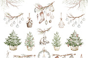Boho‑Nordic Christmas Watercolor Set, a Seasonal Illustration by LenArt (Thumbnail 7 of 17)