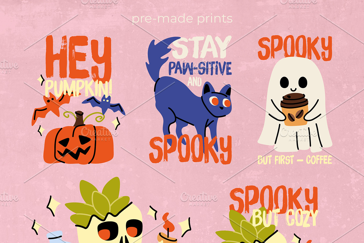 Spooky Cliparts, Stickers & Posters, a Seasonal Illustration by Panna Limon Store (Photo 6 of 10)