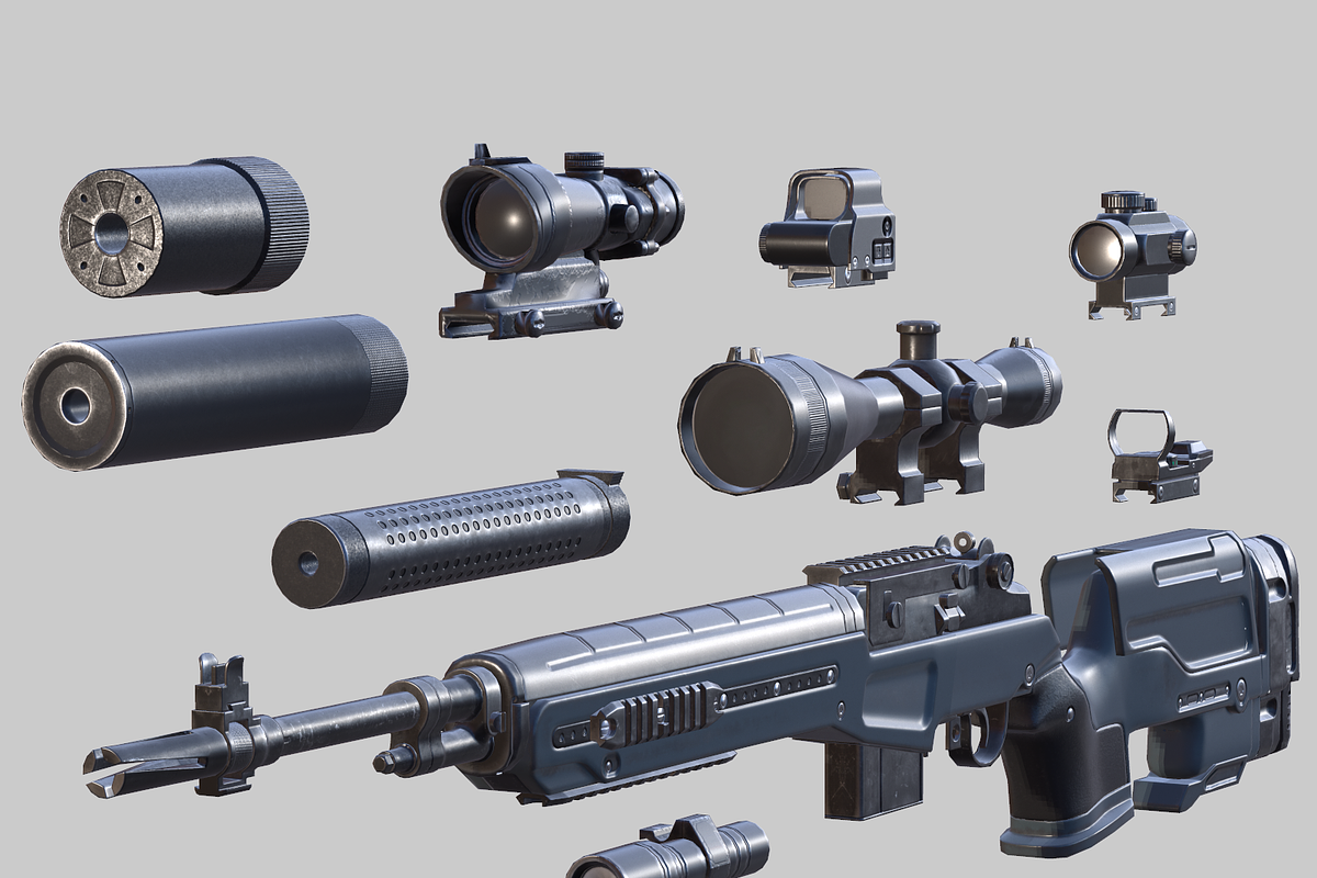 3DRT - Modern firearms HD - M14, an Object 3D Model by 3DRT.com (Photo 2 of 7)
