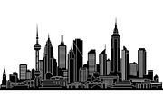 City Skyline Silhouette Bundle, an Illustration by jahid234 (Thumbnail 15 of 41)