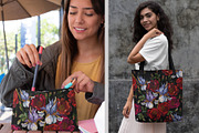 Blue irises and red roses, a Pattern Graphic by Matrioshka (Thumbnail 2 of 6)