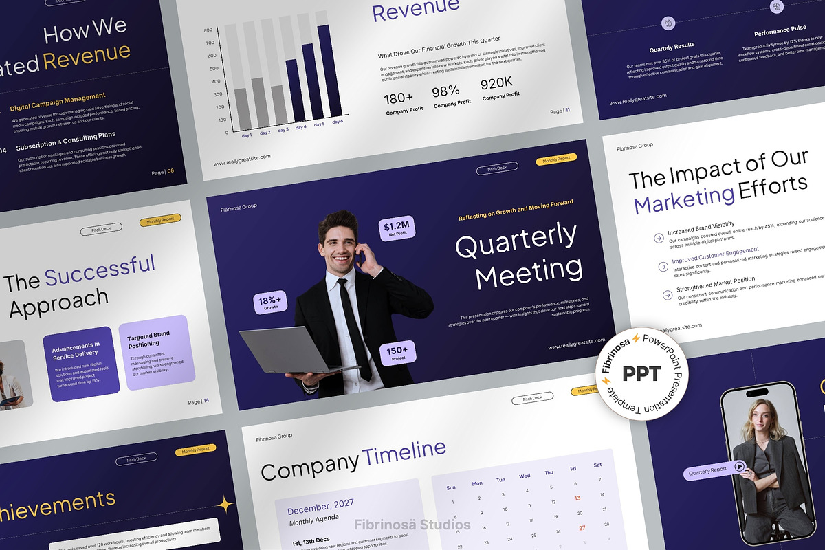Business Review Presentation Deck, a Presentation Template by FIBRINOSÄ (Photo 1 of 6)