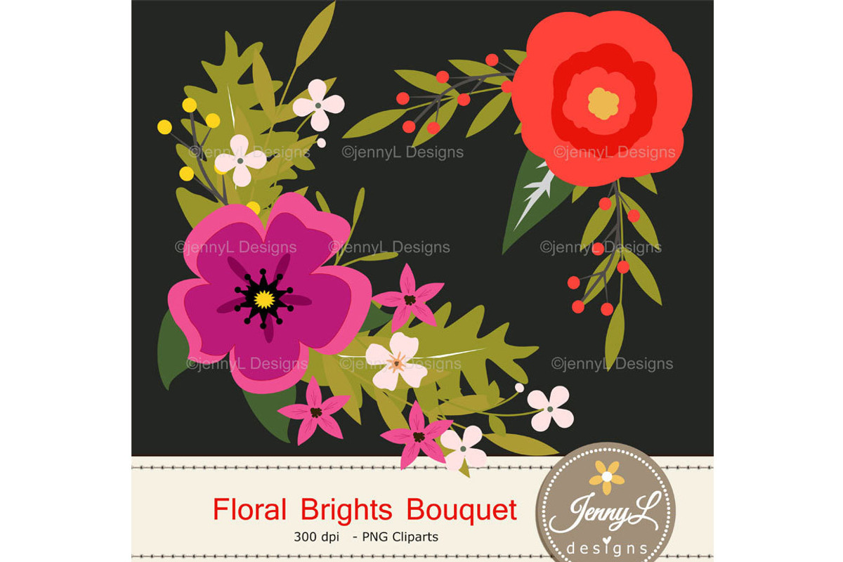 Floral Flower Bouquets, a Graphic by JennyL Designs (Photo 3 of 5)