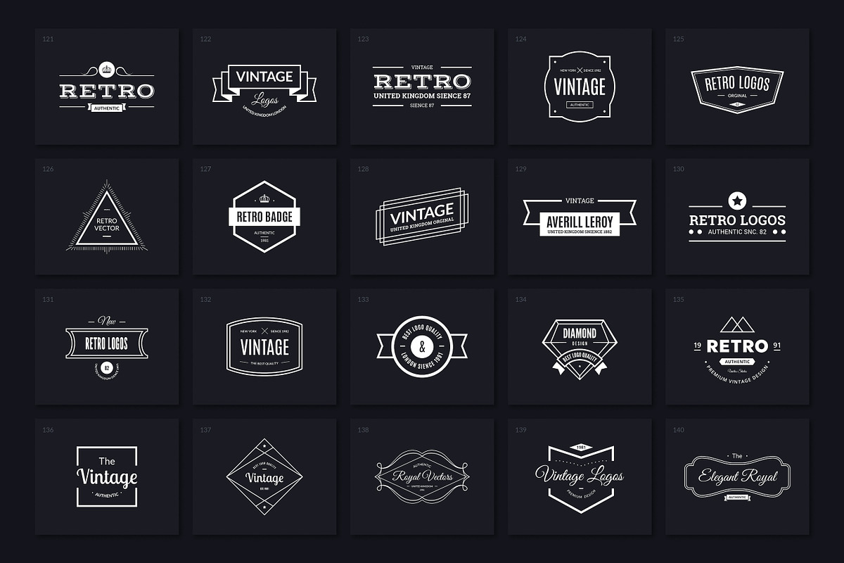 200 Vintage Logos, a Branding & Logo Template by Amito Vectors (Photo 8 of 11)