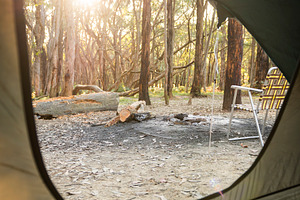 Camping Sunrise Through Tent, a Nature Photo by THP Creative