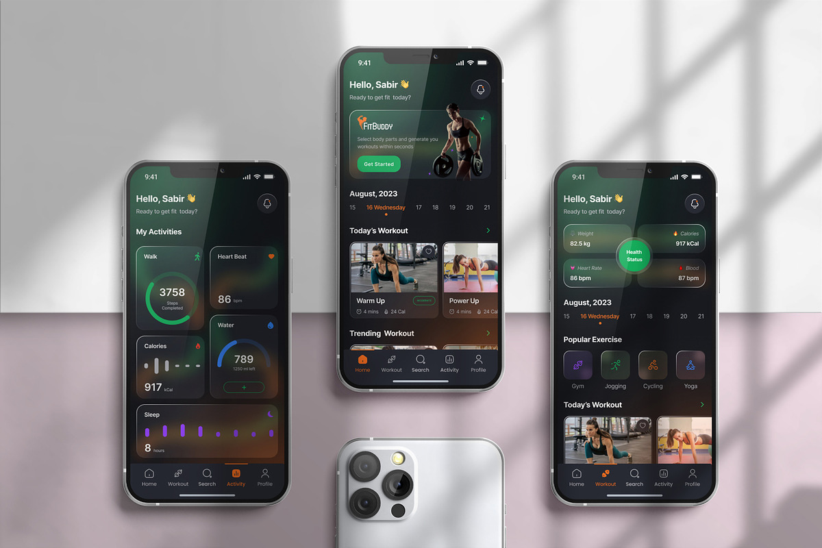 Fitness / Workout Tracker App UI Kit, an UI Kit Template by DesignBox (Photo 4 of 8)
