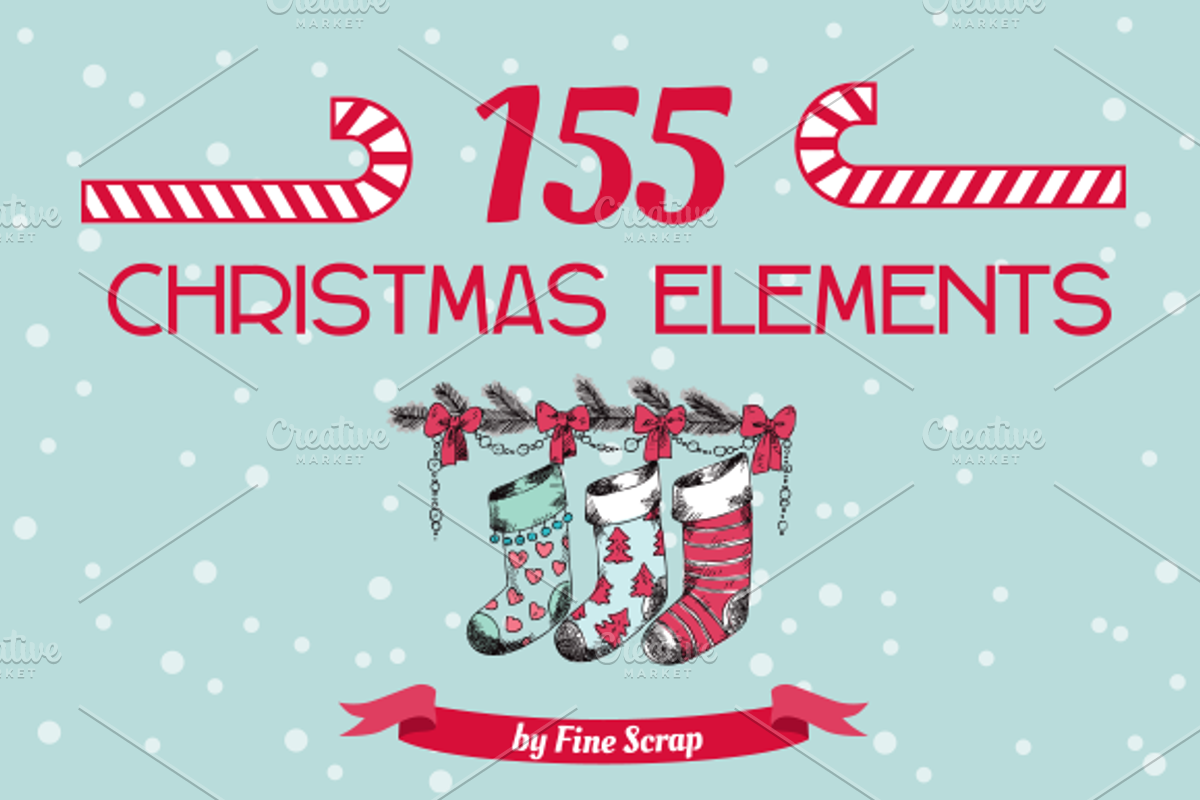 Christmas pack 155 elements, an Illustration by Anna Studio (Photo 1 of 5)