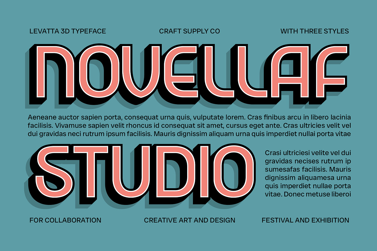 Levatta 3D, a Sans Serif Font by Craft Supply Co. (Photo 3 of 8)