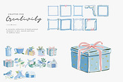 blue Christmas watercolor clipart, a Decorative Illustration by Patishop Art (Thumbnail 13 of 13)