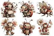 Whimsical Spring Ladybug Clipart, an Illustration by Daily.Designs (Thumbnail 3 of 8)