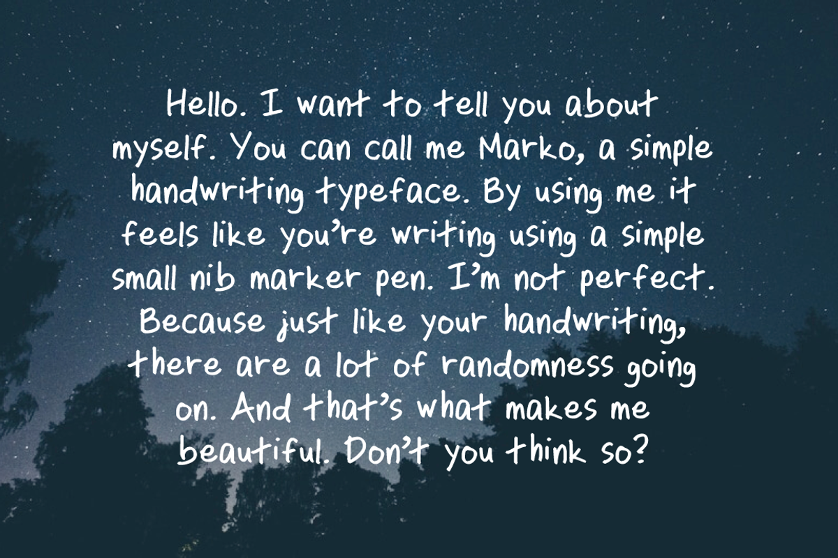 Marko Handwriting Typeface preview 2