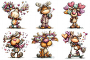 Funny Valentine Reindeer Clipart, an Illustration by Daily.Designs (Thumbnail 3 of 8)
