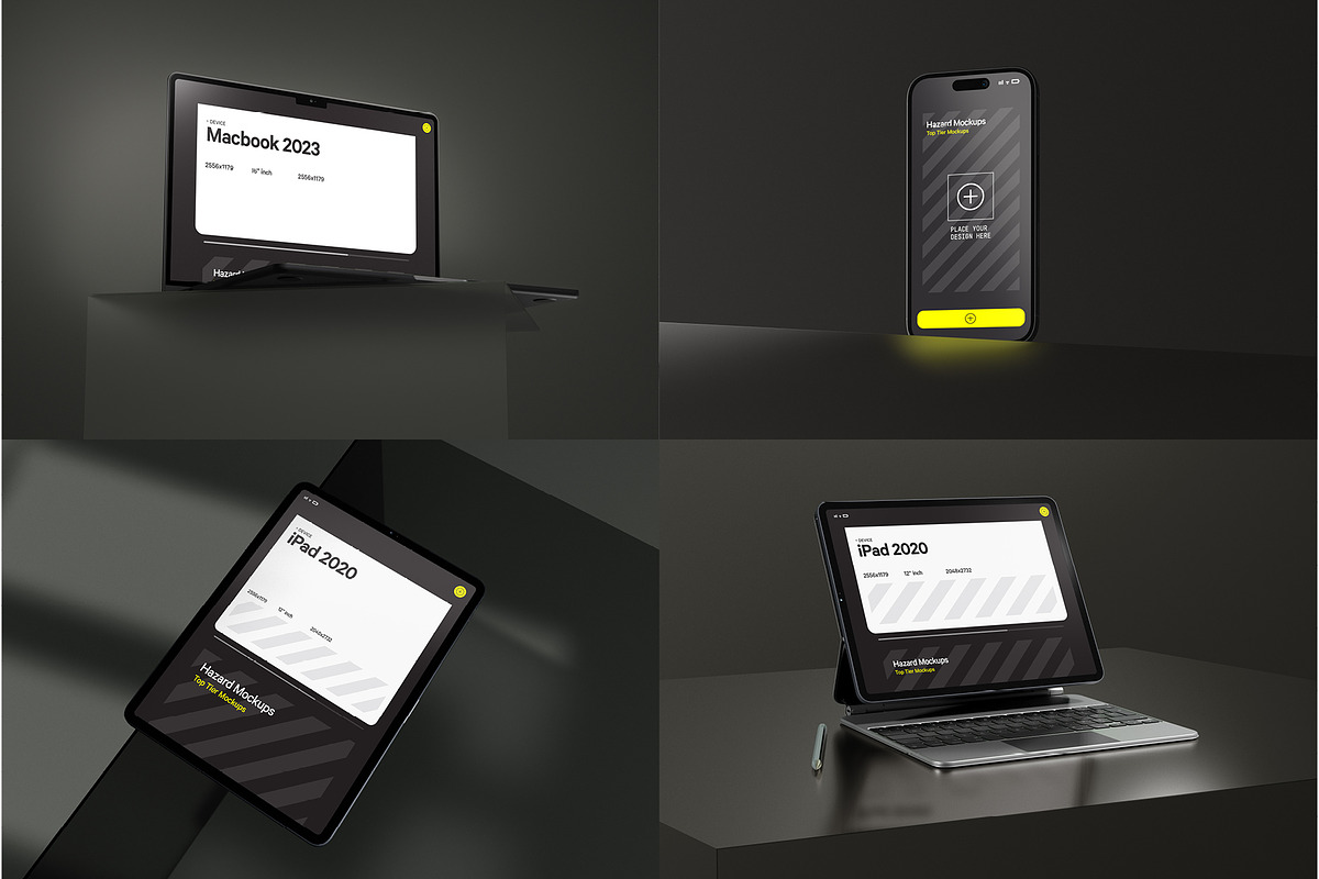4x Apple Devices Mockup Pack, a Mac Mockup by HAZARD MOCKUPS (Photo 8 of 9)