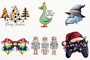 Funny Cartoonish Christmas Clipart, a Seasonal Illustration by Markicha Art (Thumbnail 5 of 9)