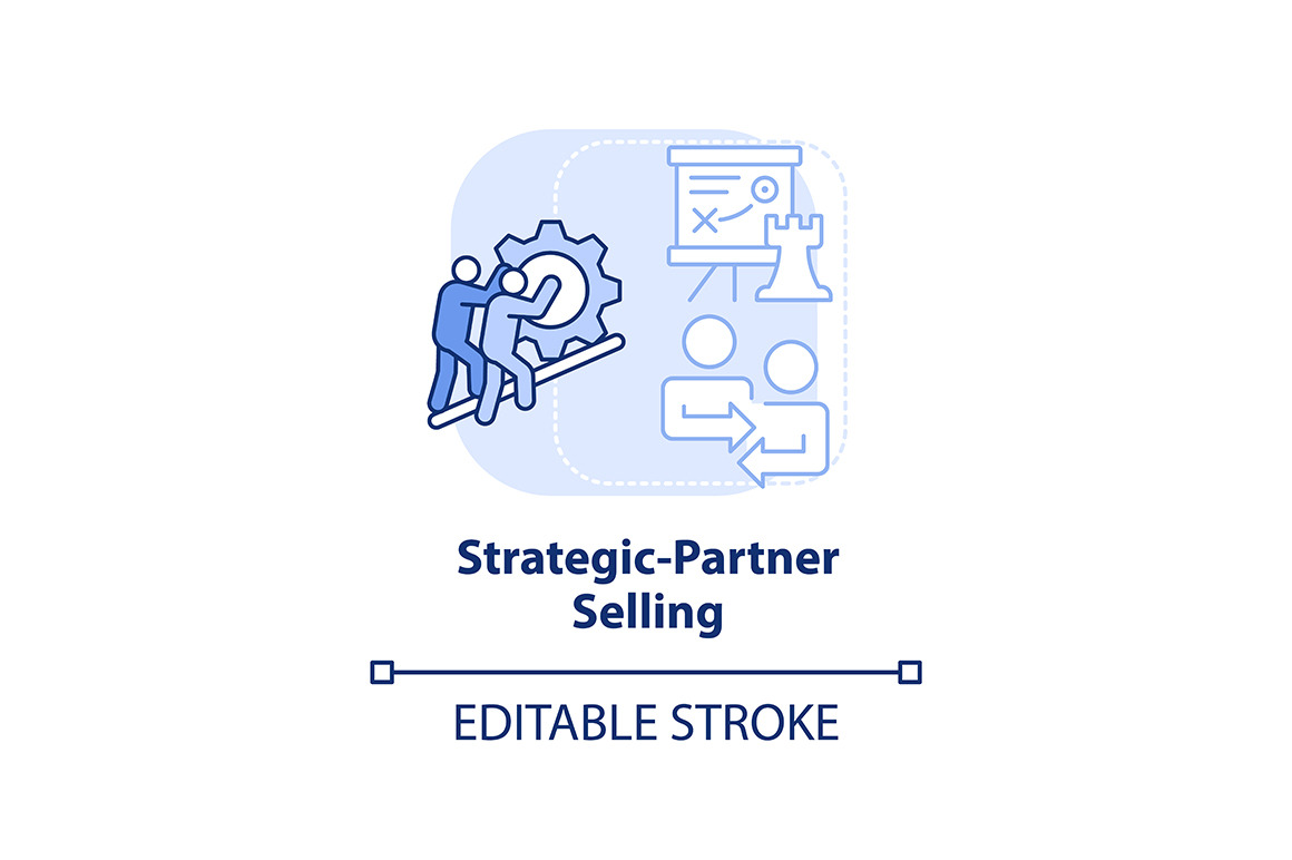 Strategic-partner selling icon, an Outline Icon by IMG Visuals