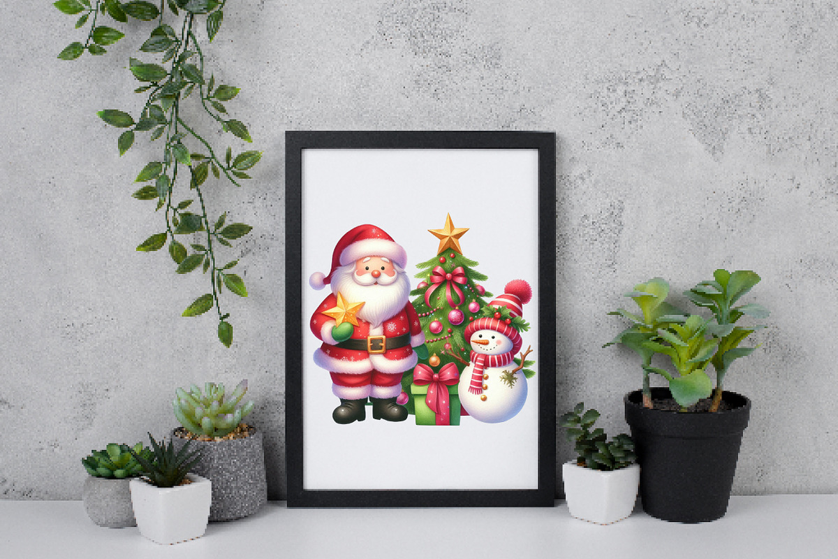 Santa Snowman Christmas Tree PNG, an Illustration by Daily.Designs (Photo 5 of 5)