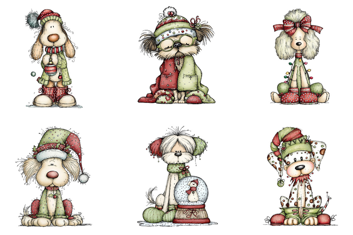 Whimsical Dog Breeds Christmas Clipa, an Illustration by designcity5 (Photo 3 of 5)