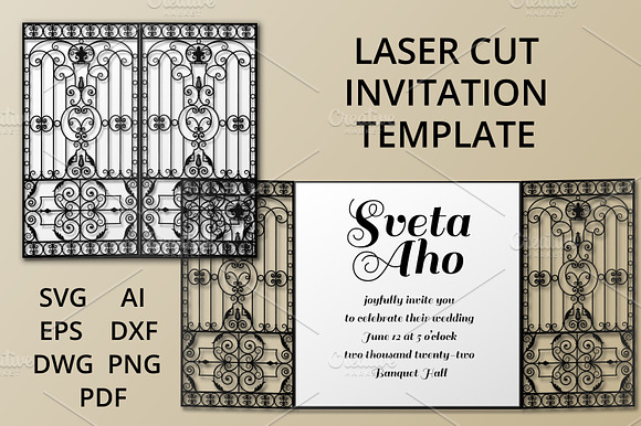 Gate Fold 6x6 Wedding Invitation preview 4