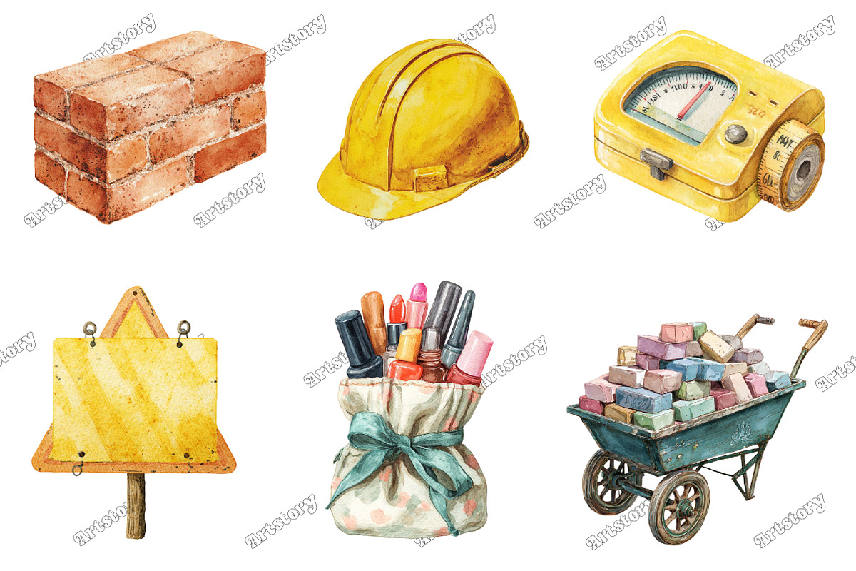 Cute Construction Watercolor Clipart, a Graphic by designcity5 (Photo 3 of 5)