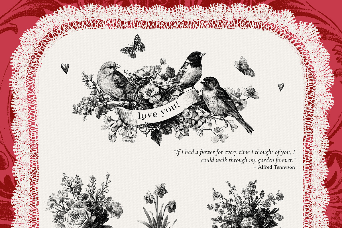 Vintage romance- Valentine's day, a Seasonal Illustration by Pamyatka Shop (Photo 12 of 18)